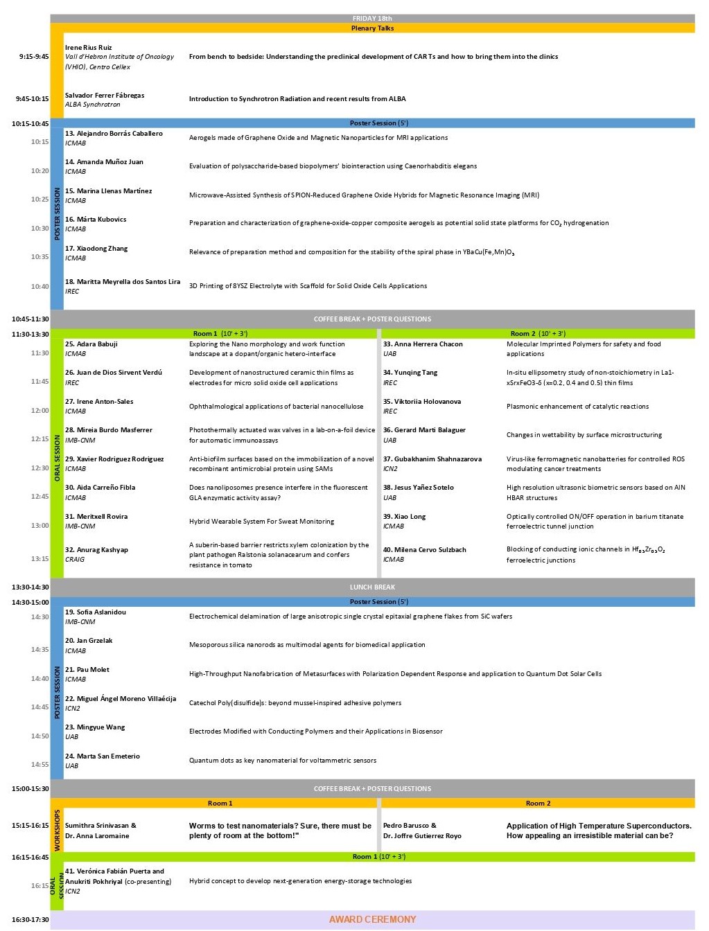 JPhD2020 programme — Friday 18th